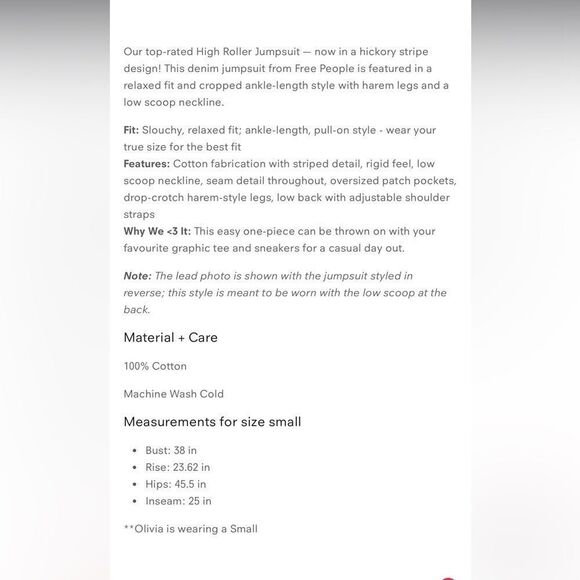 Free People High Roller Denim Jumpsuit in Turquoise NWOT - Picture 3 of 5